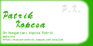 patrik kopcsa business card